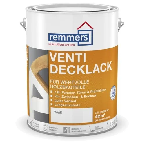 Remmers Holzlack VENTI-LACK 3IN1 - 2.5 LTR (SONDERTON) - Holzlack für Innen und Außen, hochdeckend und wetterfest. Ideal für Fenster, Türen und Gartenmöbel mit feuchtigkeitsregulierenden Eigenschaften.
