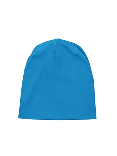 SCHIETWETTER Unisex Erw. Leichte Kinder- Beanie Mütze Unifarben, Übergangsmütze, dünne Kopfbedeckung, Logo-Print