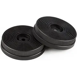 Klarstein Aktivkohlefilter für Dunstabzugshauben Ersatzteil 2 Filter Umluftbetrieb Ø 10,5 cm - Schwarz