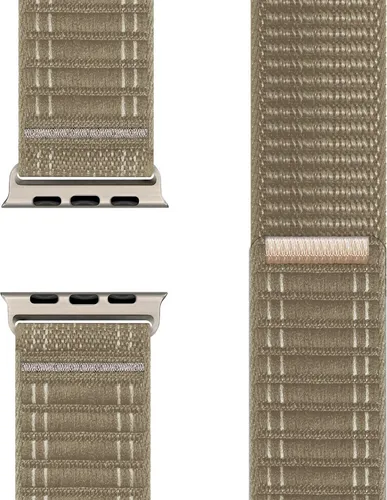 Evolv Nylon Armband für Apple Watch SE/10/9/8/7/6/5/4/3/2/1, Gewebtes Stoffband mit Klettverschluss, 38/40/41/42mm - Latte Macchiato