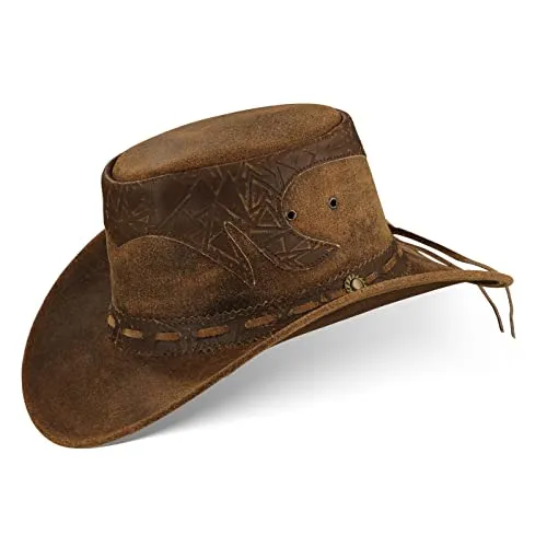 Black Forest Fox® Stamp Herren Western Reiten Cowboy Leder Hut Braun (S)