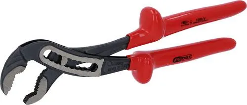 KS Tools Wasserpumpenzange 300mm - Zangen mit induktiv gehärteten Greifflächen für optimale Kraftübertragung und Rillengewerbe, ideal für präzise Arbeiten.