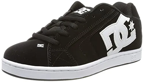 DC Shoes Herren Net Sneaker, Schwarz, 52 EU - Stylischer Sneaker aus Nubukleder und Leder mit gepolstertem Schuhkragen für hohen Tragekomfort. Die atmungsaktiven Belüftungslöcher und die charakteristische Pill-Pattern-Lauffläche sorgen für optimalen Halt und Style.