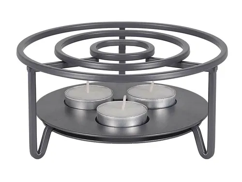 DAS ORIGINAL Rechaud Stövchen Teewärmer 3-flammig - Grau - Stövchen für Teekannen, ideal zum Warmhalten mit flexibler Kerzenanzahl. Perfekt für alle gängigen Kannen und auch für Schüsseln geeignet. Inklusive 3 Teelichtern für sofortige Nutzung.
