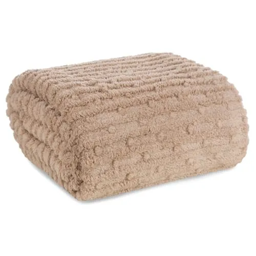 Decke Lisa Warme Wohndecke Sesseldecke Tagesdecke Weiche Sofadecke Überwurf Kuschelige Couchdecke (Beige, 130x170 cm)