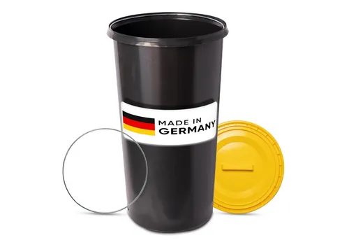 Topanbieter999 Müllsackständer - Stabiler Gelber Sack Eimer mit 60 Litern Volumen, ideal für die Abfallaufbewahrung. Aus hochwertigem Kunststoff, mit Metallring und blickdichtem Deckel für unangenehme Gerüche.