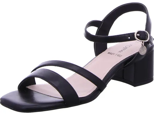 s.Oliver Damen Sandalen mit Absatz Elegant Bequem, Schwarz (Black), 41 EU - Wanderschuhe mit SOFT FOAM Sohle für ultimativen Komfort, ideal für schicke Anlässe und lange Tragezeiten.