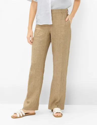 Brax Damen Palazzohose Style MAINE ALMOND, Beige, Gr. 48 - Elegante Palazzohose aus hochwertigem Leinen, ideal für einen lässigen und stilvollen Look. Perfekt für die warme Jahreszeit und vielseitig kombinierbar.