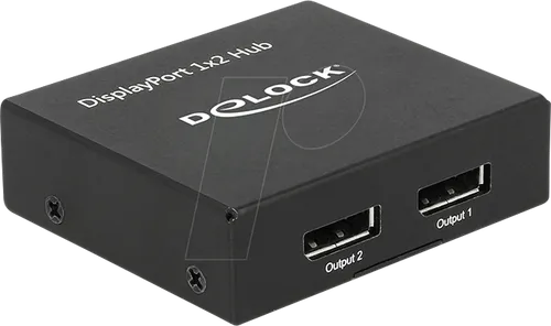 DisplayPort Splitter 1.2 > 2x DisplayPort 4K schwarz - Adapter für den Anschluss von 2 Monitoren an eine DisplayPort-Buchse, unterstützt 4K Auflösung für gestochen scharfe Bilder und optimales Multitasking.