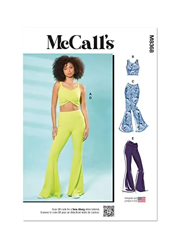 MCCALLS M8368A Damen Strickoberteile und Hosen A (XS-S-M-L-XL)