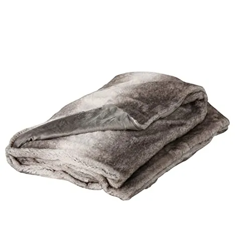 Boltze Kuscheldecke Beige-Braun, 200cm - Kuschelige Bettdecke aus Polyester in Kaninchenfell Optik, weich und warm, bei 30 Grad waschbar, ideal für gemütliche Abende.