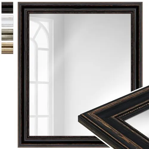 WANDStyle Wandspiegel H550, Antik Schwarz, 70 cm x 60 cm in schwarz von WANDStyle