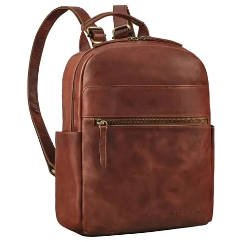 STILORD 'Phineas' Kleiner Lederrucksack - Eleganter Tagesrucksack aus hochwertigem Echtleder, ideal für Tablets bis 11 Zoll und DIN A4-Dokumente. Perfekt für stilvolle Entdecker auf Reisen oder in der Stadt.