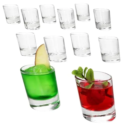 MamboCat 12er Set Pisa Schnapsgläser - 20ml & 40ml - Schnapsgläser Set für 12 Personen, aus hochwertigem italienischen Glas, ideal für Wodka, Likör & Desserts. Das schräg zulaufende Design und der dicke Boden sorgen für einen besonderen Genuss!