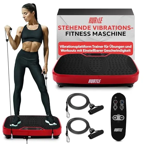 Hurtle Vibrationsplatte, Rüttelplatte Sport für Zuhause, Vibro Shaper, Vibrationsboard- für Ganzkörpertraining, Fettverbrennung, Muskelaufbau- Massagegerät, Fitness Training,Anti Rutsch, Fernbedienung