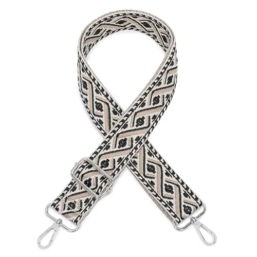 Miss Lulu Verstellbarer Schultergurt für Taschen Taschengurte zum Wechseln 3.8cm Breite Retro Schulterriemen mit Karabiner für Schultertaschen Handtaschen Crossbody Bag