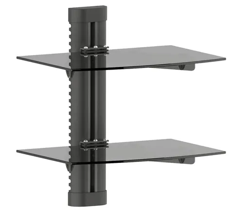 deleyCON TV-Wandhalterung mit Multimedia Glasregal von deleyCON