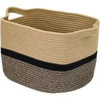 HMF 39011-36CM-81 Aufbewahrungskorb  Griffen Korb Baumwolle 36 x 30 x 25 cm Schwarz-Honig
