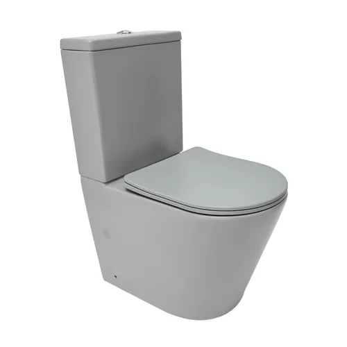 Stand Kombi WC Set spülrandlos mit SoftClose WC-Sitz in grau matt