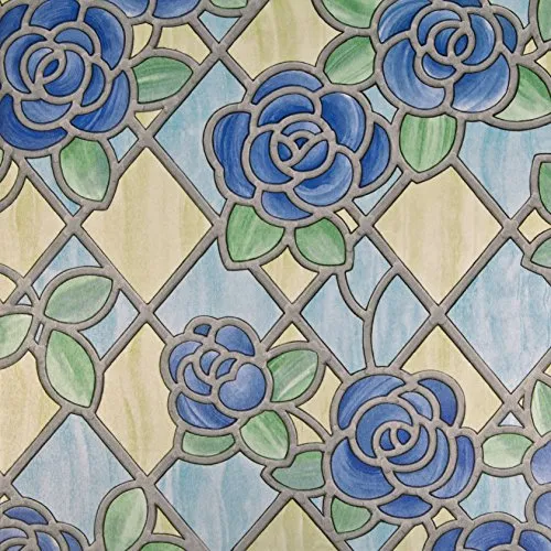 Fensterfolie Vitrodecor Ambert, Sichtschutz Folie, Fensterdekor-Folie, Scheibenfolie, Folie für Glastüren, Glasdekorfolie, PVC, 95µm (Stärke: 0,095 mm), 45cm x 2m, Venilia 54640