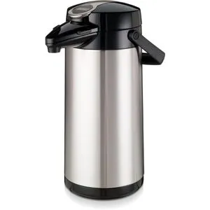 Bravilor-Bonamat Thermoskanne 7.171.331.101, Edelstahl, 2,2 Liter - Edelstahl Pumpkanne mit ergonomischem Pumphebel für einfache Getränkeausgabe, ideal für Veranstaltungen oder das Büro. Hält Wärme und Aroma der Getränke.