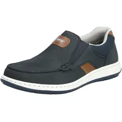 Rieker Herren Low-Top Sneaker 17368, blau - Herren-Sneaker mit lose Einlage und optimaler Passform für breite Füße, aus hochwertigem Glattleder für ein angenehmes Fußklima.