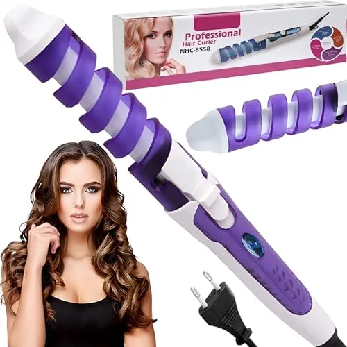 Retoo Lockenstab Keramik Lockenwickler Große Locken, Spiral Lockenbürste hochwertige Antistatische Keramikbeschichtung, 210 C, Lockenstab Professioneller Friseursalon, Haare Locken, Violet