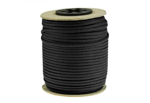 maDDma Kordel 50 Meter Polyesterschnur / Flechtschnur 2mm - 8-fach geflochten!, schwarz