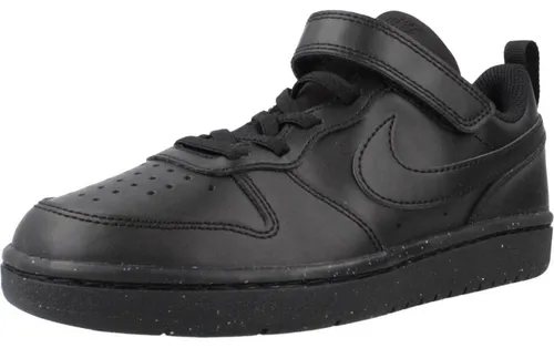 Nike Court Borough Low Recraft (PS) Sneakers für Kinder – Schwarz - Robuste Kinder-Sneaker mit bequemer Dämpfung, ideal für Spiel und Sport. Einfaches An- und Ausziehen durch Klettverschluss und praktische Schlaufe.