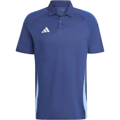 Adidas TIRO24 POLOSHIRT - blau - Polo Shirt aus recycelten Materialien, ideal für Freizeit und nach dem Training, mit stylishem 3-Streifen Logo.