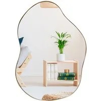 Produktbild Costway Unregelmäßiger Wandspiegel Golden 78 x 56 cm