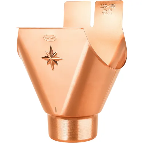 Magni Kupfer Einhangstutzen oval RG 250 für Fallrohr DN 76 (1 Stk.) (60406)