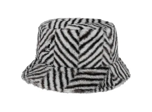 Kangol Faux Fur Bucket Hat Herringbone – Stilvoller Fischerhut für Damen und Herren - Eleganter Stoffhut mit Futter, ideal für Herbst und Winter. Mit mittlerer Krempe und trendigem Fischgrat-Muster, perfekt für jeden Anlass.