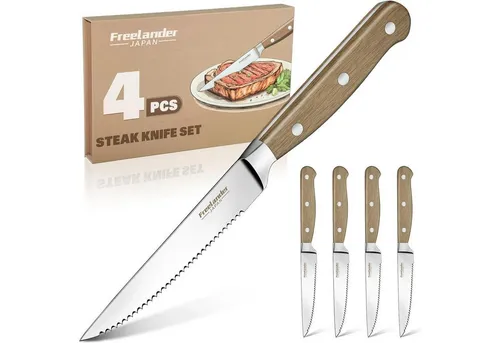 Freelander Steakmesser Set 4-teilig mit Wellenschliff