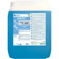 Dreiturm Spezil 10 L - Gebrauchsfertiger Glas- und Kunststoffreiniger - Reinigungsmittel für streifenfreie Reinigung aller wasserbeständigen Oberflächen. Ideal für Glas, Edelstahl und Kunststoff, trocknet schnell und entfernt Griffspuren.