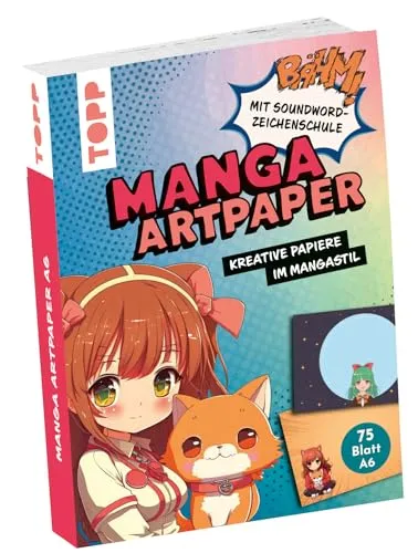 Manga Art Paper in DIN A6. Mit Soundword- Zeichenschule: 75 Motivpapiere (DIN A6, 220 g/m²), in 25 Designs, 16 Seiten Soundword-Zeichenkurs, Softcover (Design Paper)