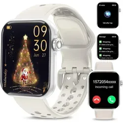 Efolen Smartwatch Women Men mit Telefonfunktion 1.83 Zoll Touchscreen Fitness Uhr mit SpO2 Herzfrequenz Schlafmonitor Pedometer IP67 Wasserdicht f... - Weiß