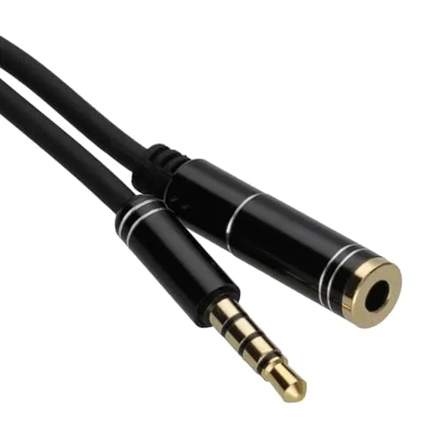 kenable Profi 4 Polig TRRS Metall 3,5 mm Klinkenstecker Headphone/Headset Verlängerung Kabel 3 m [3 Meter/3m]