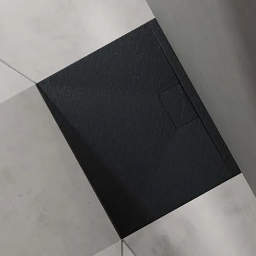doporro Duschtasse Duschwanne 70x90x3 flach Mineralguss - Duschkabinen & -wände, elegante Duschwanne aus Mineralguss in mattem Anthrazit, ideal für bodengleiche Montage mit integrierten DIN-Anschlüssen und antirutsch Oberfläche für maximale Sicherheit.