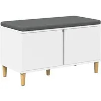 vidaXL Flurbank mit Kissen und Stauraum Weiß 80 x 38 x 46 cm