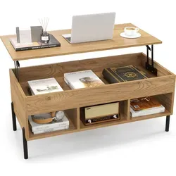 Höhenverstellbarer Couchtisch mit Stauraum von Costway