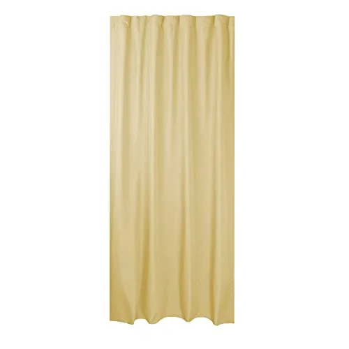 Vorhang Kräuselband Gardine Leinenoptik-Struktur Blickdicht ca. 140 x 245 cm (B/L) Gelb modisch zeitlos und perfekt kombinierbar für EIN modernes Wohnambiente