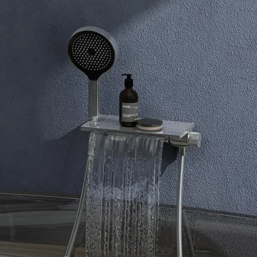 doporro Badewannenarmatur mit Handbrause - Wasserfallauslauf und 4 Strahlarten - Bad- & Duscharmaturen mit innovativem Wasserfallauslauf und vier einstellbaren Sprühmodi für ein individuelles Duscherlebnis. Hochwertiges Messing und elegantes Design.