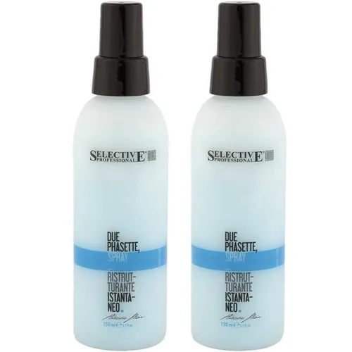 Selective Due Phasette Spray - Haarrestrukturierung 2 x 150ml - Haarpflege für alle Haartypen, revitalisierendes Leave-In Spray für gesünderes, glänzendes Haar. Ideal für Erwachsene und Unisex-Anwendung.