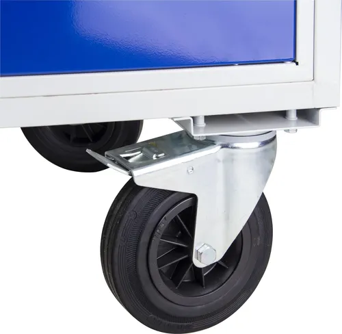 ADB Werkbank lichtgrau, lichtblau 3 Schubladen 130,0 x 60,0 x 82,7 cm