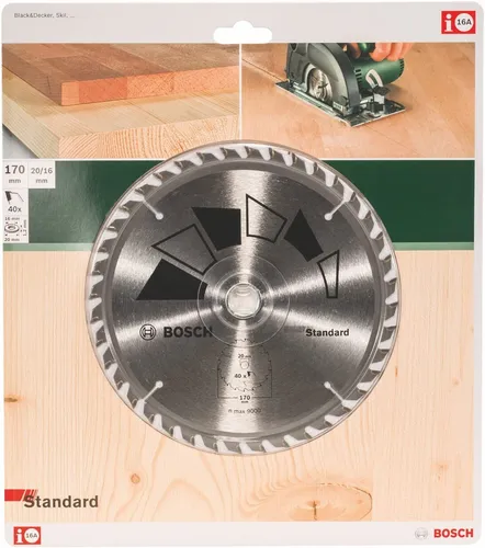 BOSCH Kreissägeblatt Standard, 2609256813 170 x 20/16mm 40 Zähne Sägeblatt Holz!