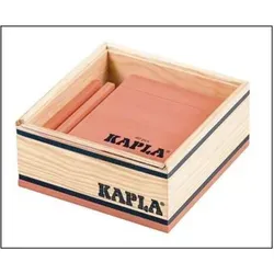 Kapla Bauset - 40 orangefarbene Holzplättchen - Konstruktionsspielzeug - Orange
