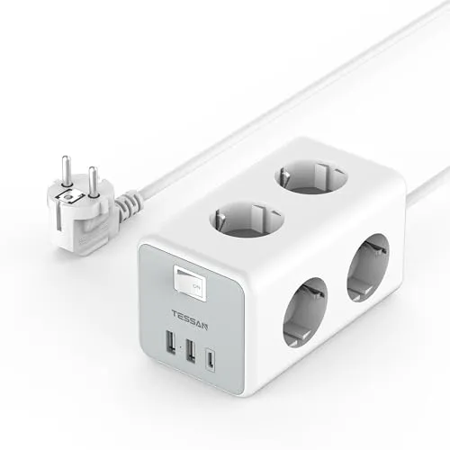 TESSAN Steckdosenleiste mit USB Ladefunktion