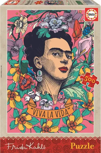 Educa 19251, Viva la Vida, Frida Kahlo, 500 Teile Puzzle für Erwachsene und Kinder ab 10 Jahren, Kunst