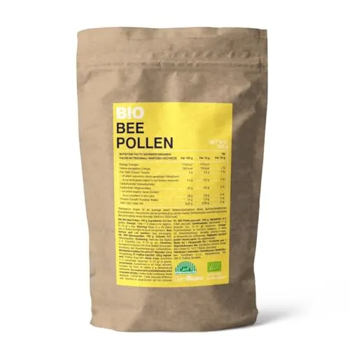 GymBeam BIO Bienenpollen Körner - Hochwertige Bienenpollen mit hohem Proteingehalt, Bio Blütenpollen für Muskelwachstum, Knochengesundheit & Immunsystem, ideal für Porridge & Smoothies, 100 g